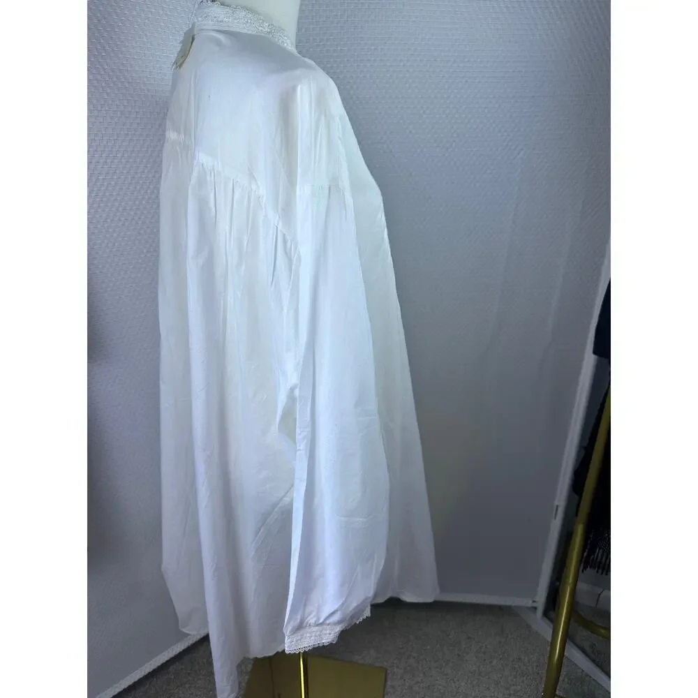 Solange White Nightgown Plus Size 26/28 Pintuck Prairie Cottagecore Sleep Gown